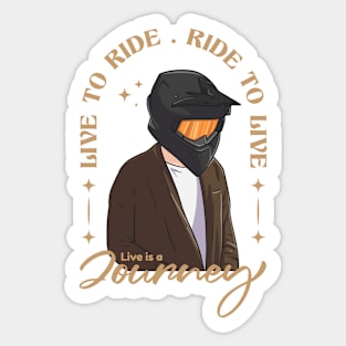 Man in shirt with black trail helmet Sticker